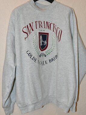 Vintage Unisex San Francisco Sweatshirt Gray-Size XL